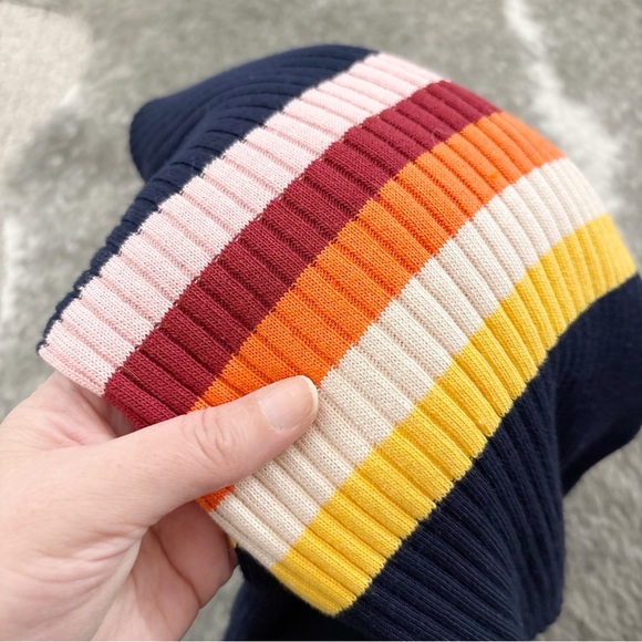 UO Urban Outfitters Rainbow Striped Funnel Neck Jumper Small - Picture 7 of 10
